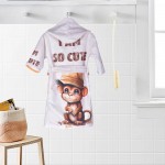 Детски халат Monkey DF печат с качулка S 